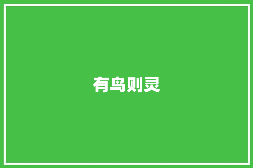 有鸟则灵