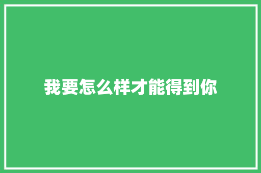 我要怎么样才能得到你 简历模板