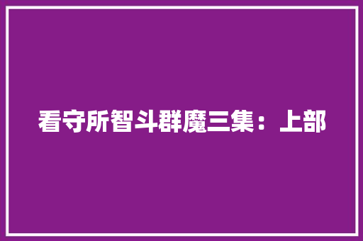 看守所智斗群魔三集：上部 工作总结