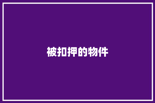 被扣押的物件