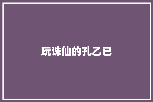 玩诛仙的孔乙已