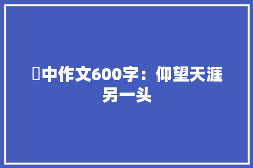 髙中作文600字：仰望天涯另一头