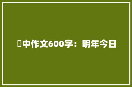 髙中作文600字：明年今日
