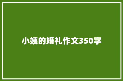 小姨的婚礼作文350字 校园演讲