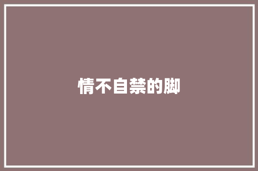 情不自禁的脚