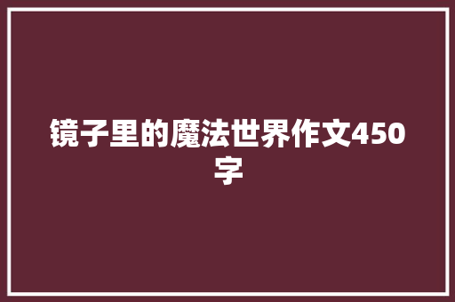 镜子里的魔法世界作文450字