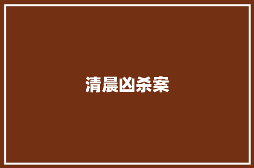清晨凶杀案