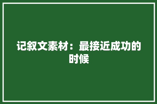 记叙文素材：最接近成功的时候 简历模板