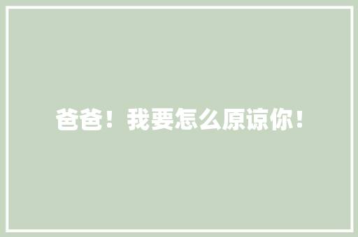 爸爸！我要怎么原谅你！