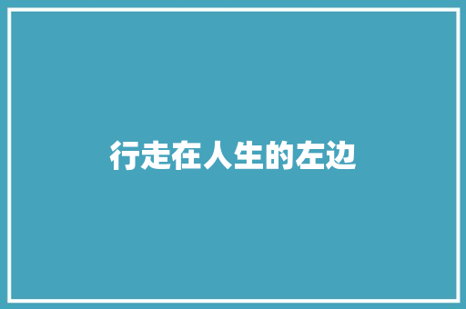 行走在人生的左边