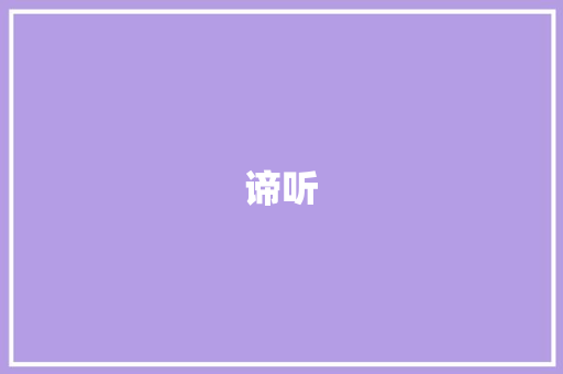 谛听 演讲稿