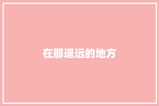 在那遥远的地方 商务演讲
