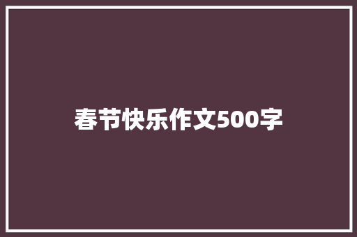 春节快乐作文500字