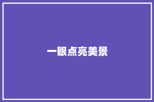 一眼点亮美景