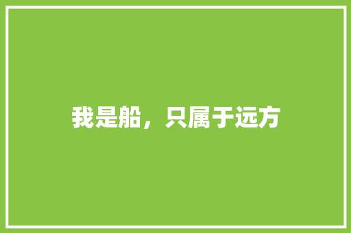 我是船，只属于远方