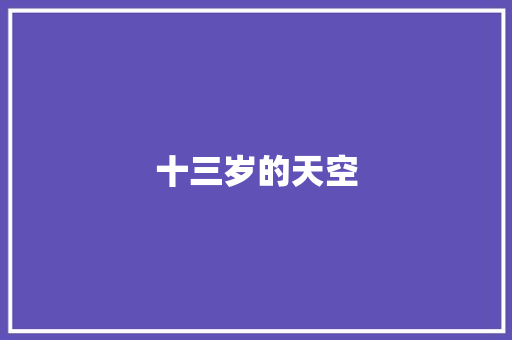 十三岁的天空
