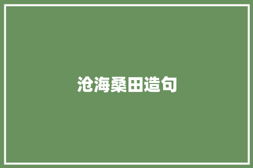 沧海桑田造句