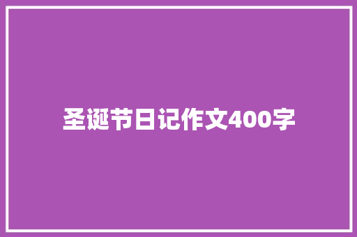 圣诞节日记作文400字