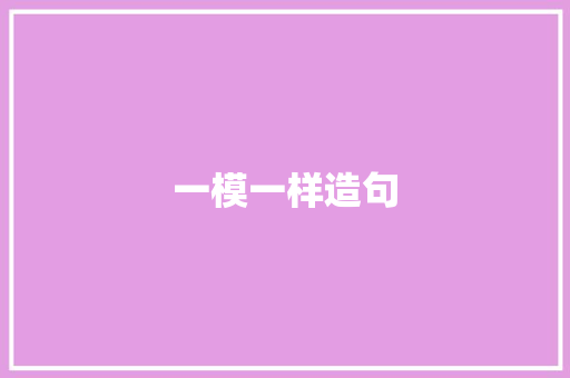 一模一样造句