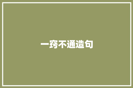 一窍不通造句