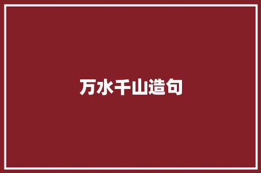 万水千山造句