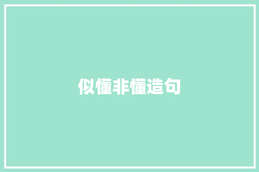 似懂非懂造句