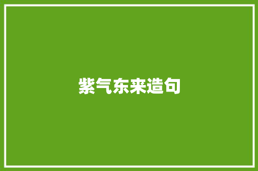 紫气东来造句