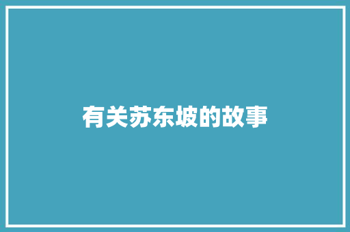 有关苏东坡的故事 工作报告