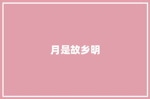 月是故乡明