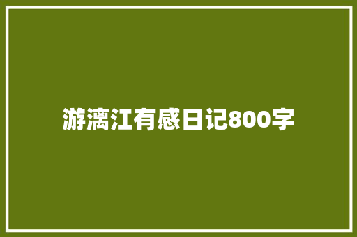 游漓江有感日记800字