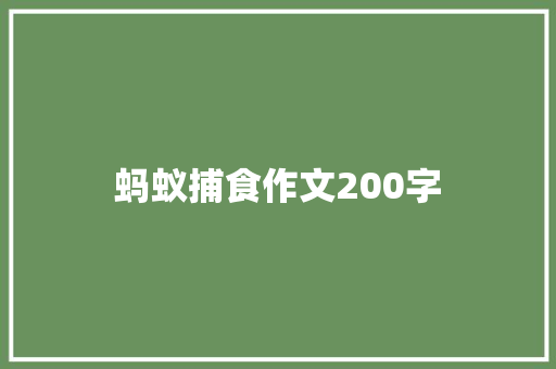 蚂蚁捕食作文200字