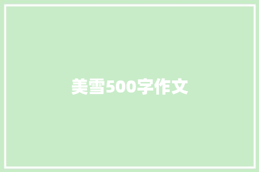 美雪500字作文 商务演讲