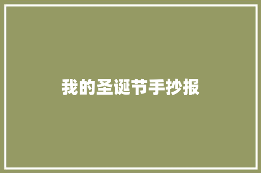 我的圣诞节手抄报 职场范文