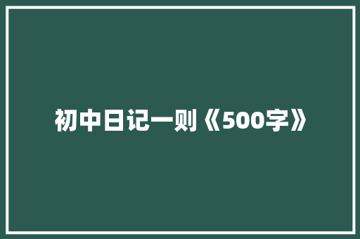 初中日记一则《500字》