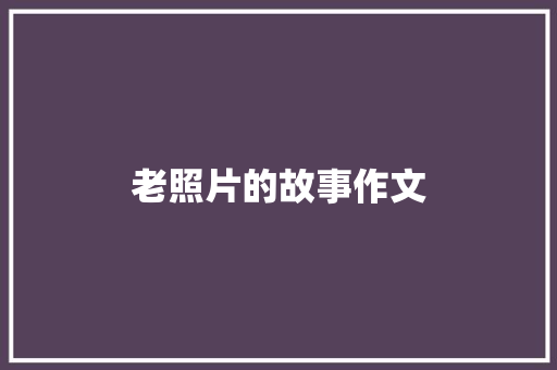 老照片的故事作文