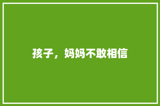孩子，妈妈不敢相信 简历模板