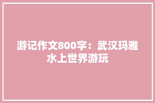 游记作文800字：武汉玛雅水上世界游玩