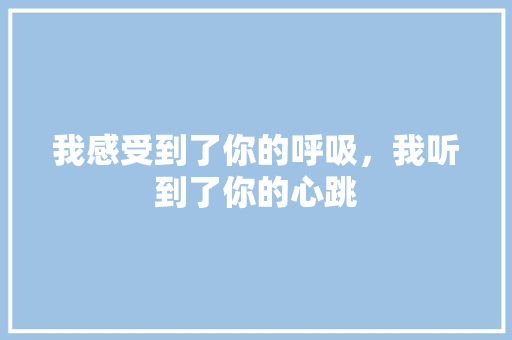 我感受到了你的呼吸，我听到了你的心跳 演讲稿