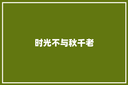 时光不与秋千老