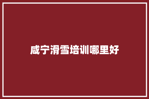咸宁滑雪培训哪里好