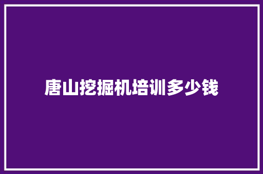 唐山挖掘机培训多少钱