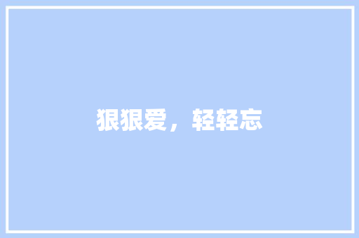 狠狠爱，轻轻忘