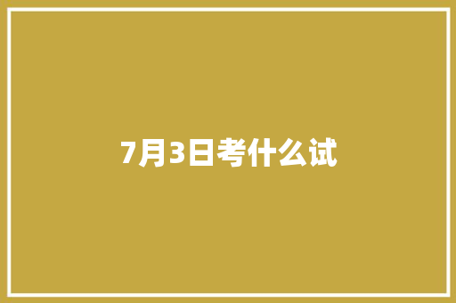 7月3日考什么试