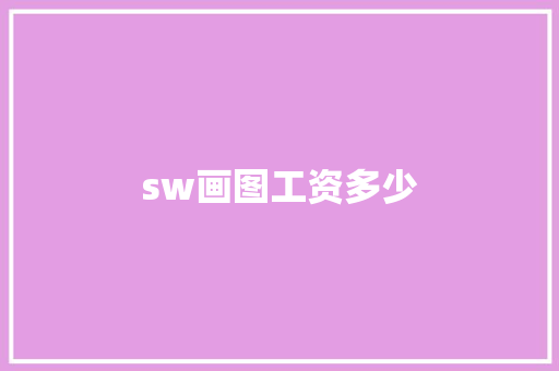 sw画图工资多少