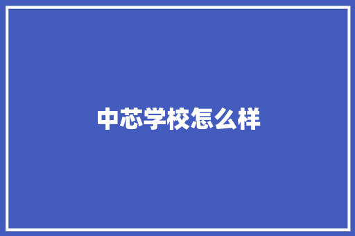 中芯学校怎么样