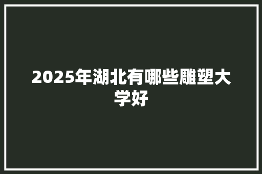 2025年湖北有哪些雕塑大学好