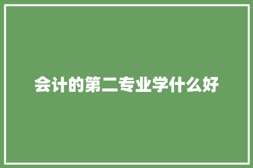 会计的第二专业学什么好