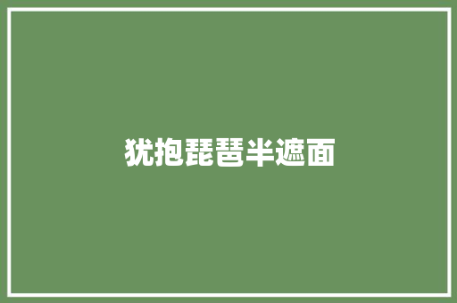 犹抱琵琶半遮面