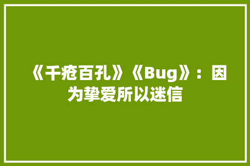 《千疮百孔》《Bug》：因为挚爱所以迷信 工作报告